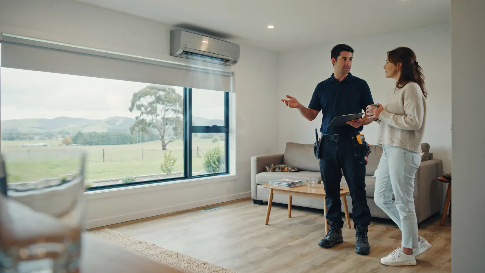 Heat pump quote consultation in Waikato home