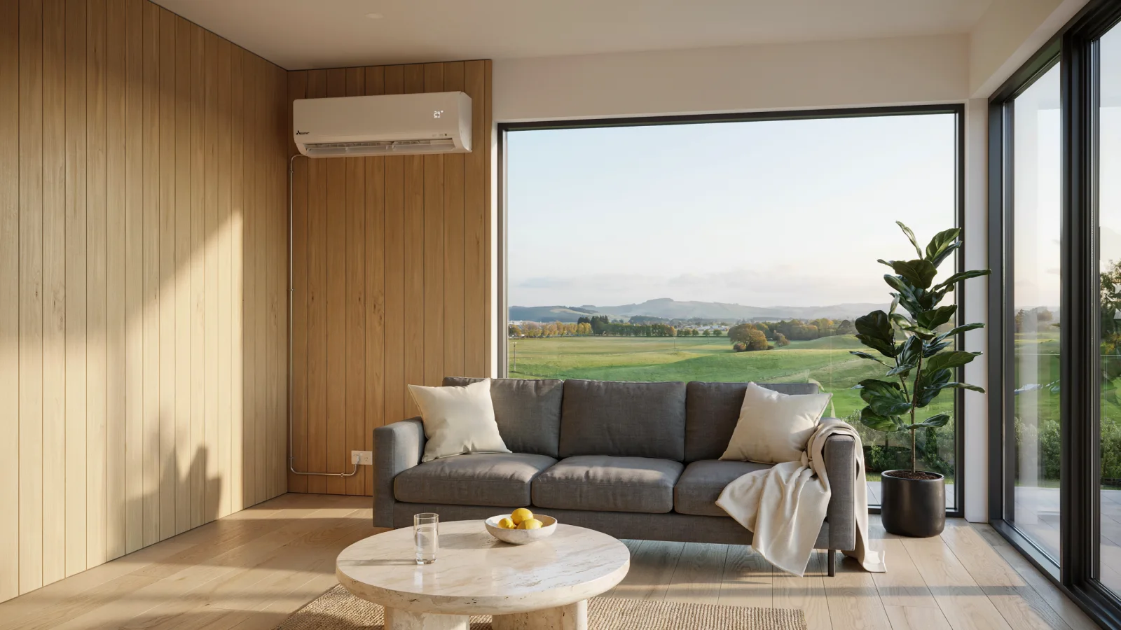 Heat pump installation in a modern Waikato home